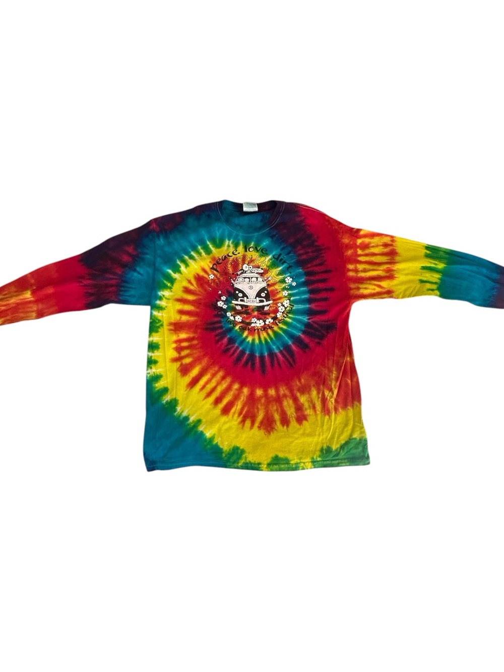 Hanes Tie-Dye Spiral Long Sleeve Shirt - Red, Yellow, Blue, Green, Purple